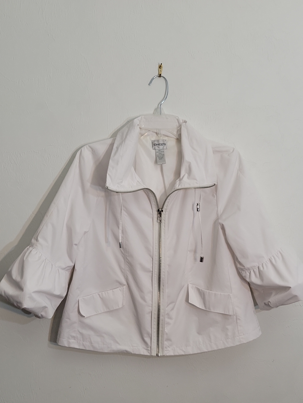 Chico's White Zip-Front Utility Jacket